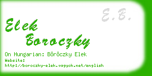 elek boroczky business card